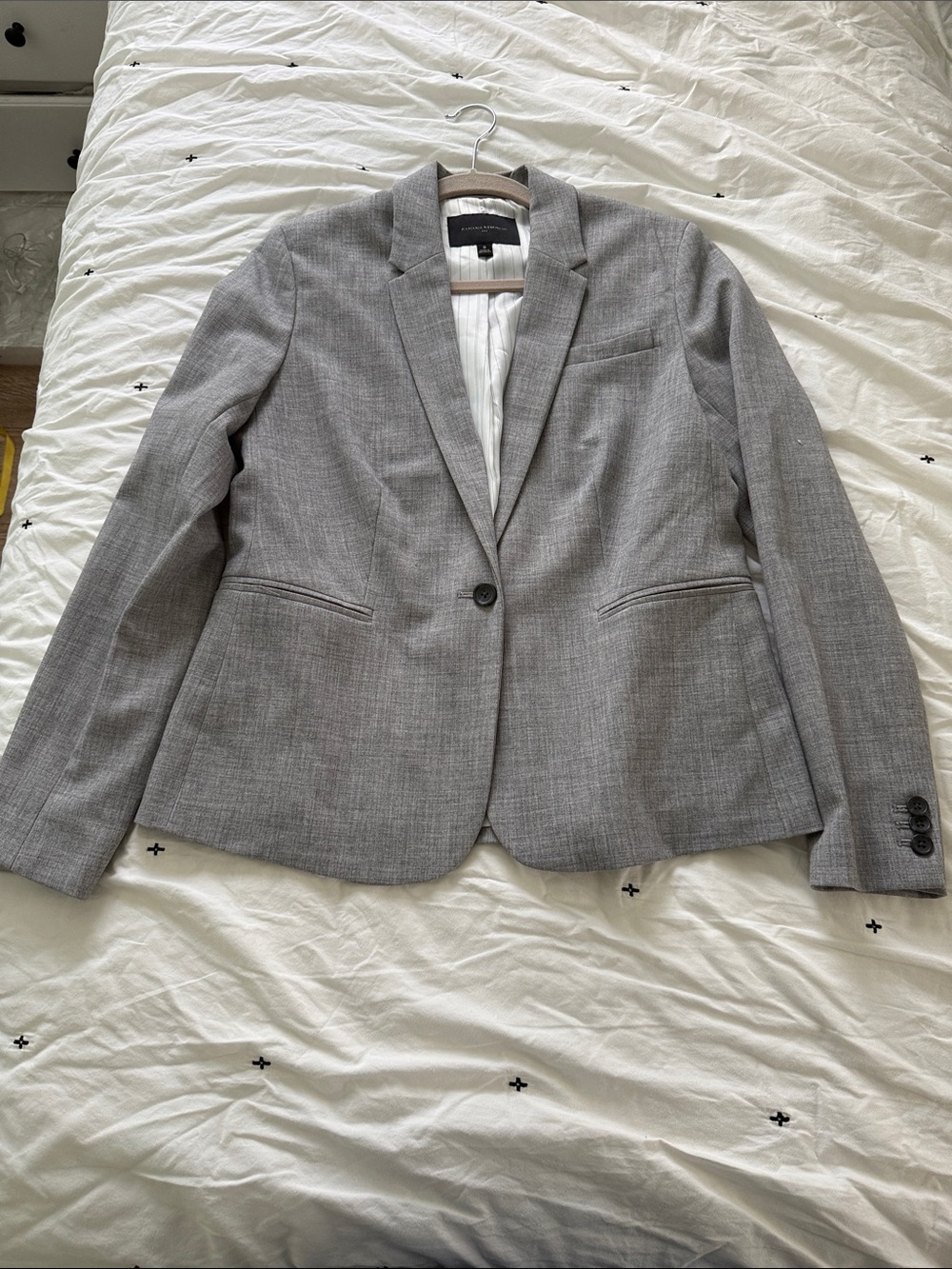 Banana Republic Light Gray Single-Button Women's Blazer